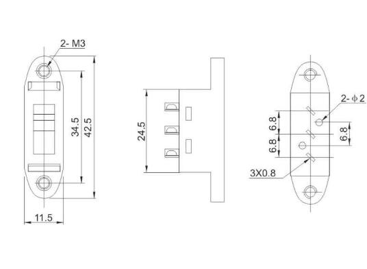 帶耳撥動(dòng)開(kāi)關(guān)圖紙 帶耳撥動(dòng)開(kāi)關(guān)圖紙