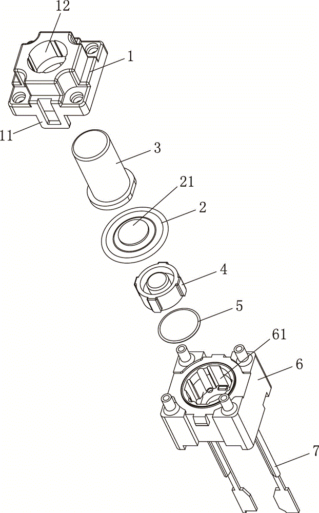 防水輕觸開關結構說明 防水輕觸開關結構說明