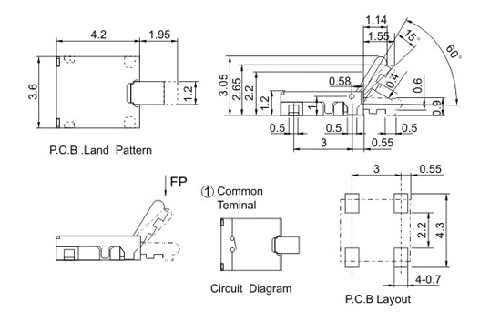 車載ETC檢測開關(guān)尺寸規(guī)格圖 車載ETC檢測開關(guān)尺寸規(guī)格圖