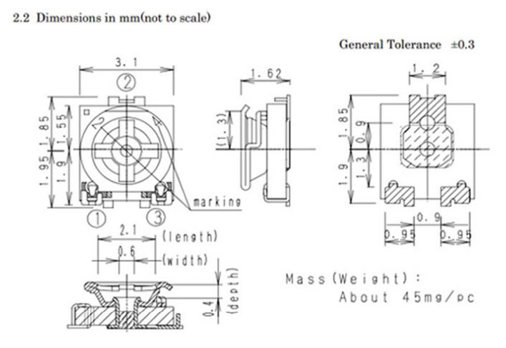 可調電阻尺寸圖紙 可調電阻尺寸圖紙